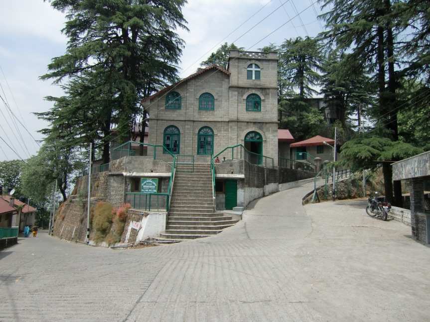 To the right of this church you can see part of Landour Language school
